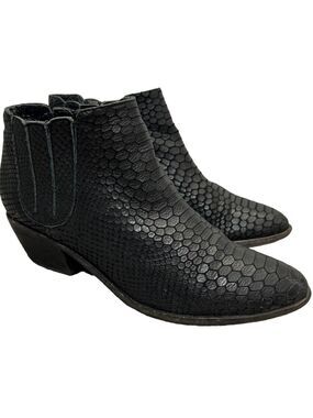 JOIE Barlow black leather snakeskin heeled ankle boots booties EU 37.5